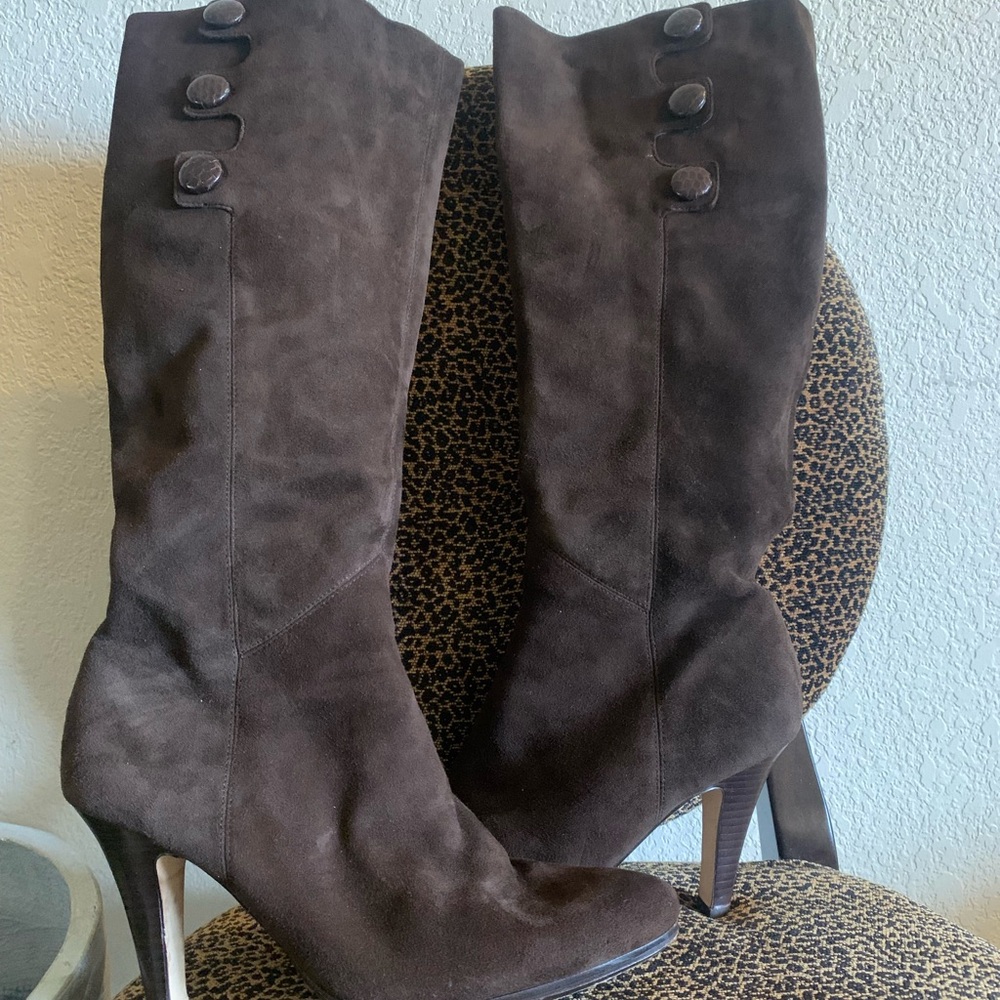 Elegant Brown Suede Knee-High Boots